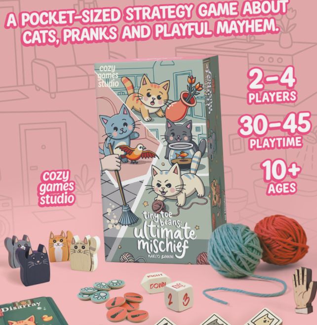Małe Poduszeczki Łap: Totalne Psoty - Planszowa Gra o Kocich Wygłupach