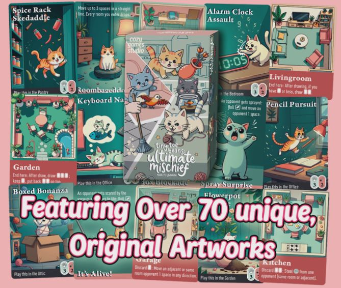 Małe Poduszeczki Łap: Totalne Psoty - Planszowa Gra o Kocich Wygłupach